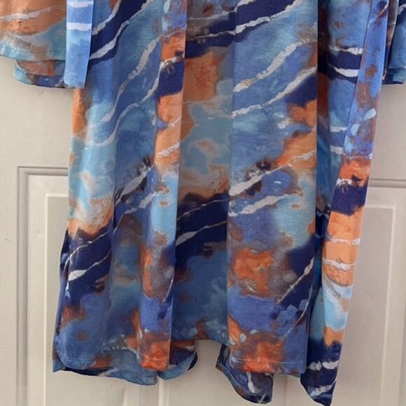 New York Laundry Plus-Size Tie-Dye Cover-up Kimono Duster Lounge Robe Sz 3x - Picture 4 of 8